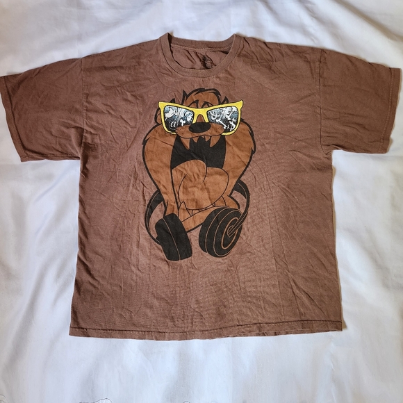 Tasmanian Devil Taz Looney Tunes Men's XL Brown Graphic Tee T-Shirt Retro Warner - Picture 3 of 4